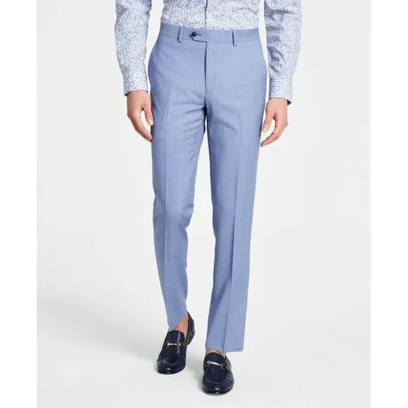 Bar III | Pants | Bar Iii Dress Pants Mens 32x32 Blue Wool Blend Slim Fit  Sharkskin 4 Way Stretch | Poshmark